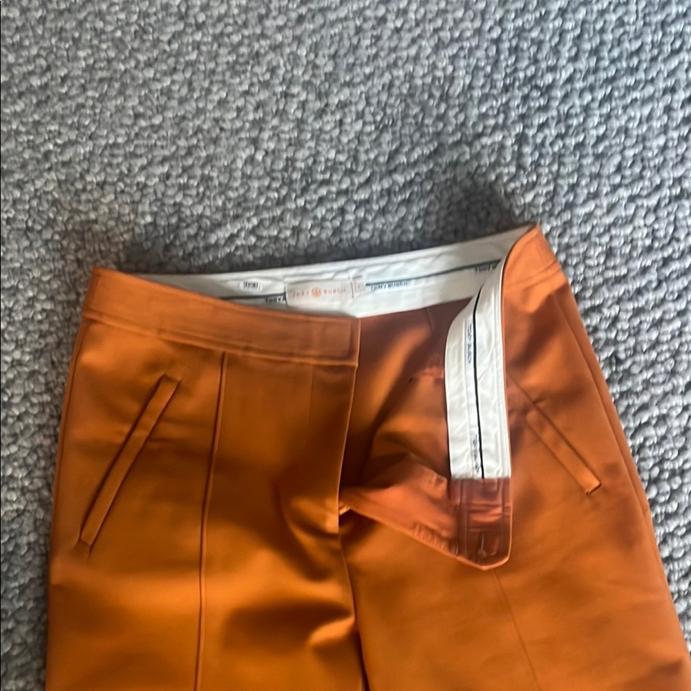 Orange High-Waisted Pants